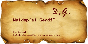 Waldapfel Gerő névjegykártya